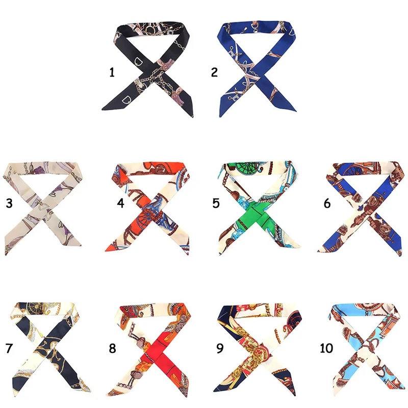 

Шелковый шарф Для женщин повязка на голову ленты связанный шарф сумка украшения галстук-бабочка Многофункциональный ручной тесемка, шарф 4*...