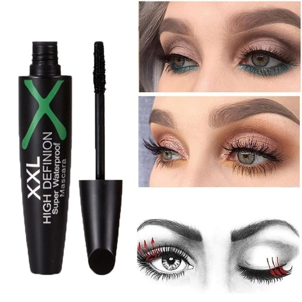 Тушь для ресниц 4D из шелкового волокна Удлиняющая водостойкая долговечная тушь