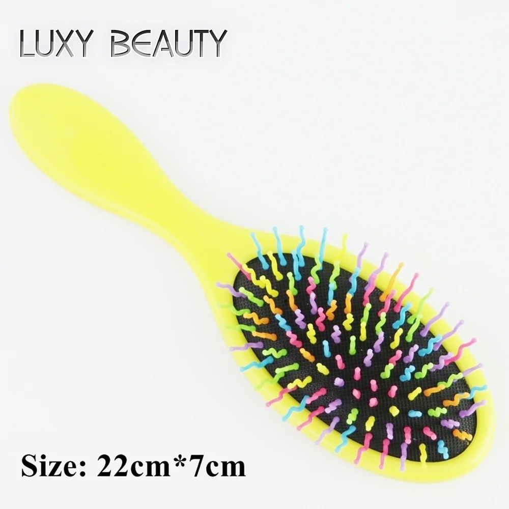 Brush F yellow Профессиональная расческа-Щетка массажная Антистатическая темно-коричневая расческа для наращивания волос/Расческа для ухода за париком - Цвет: Brush F yellow