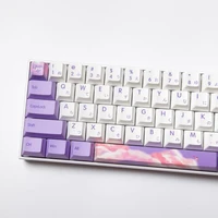 139 keys cherry profile dye sub japanese pbt keycap purple white theme minimalist style for gmmk pro cherry mechanical keyboard