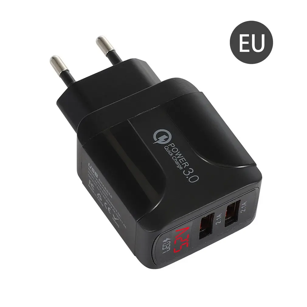 

EU/US plug Phone Charger QC 3.0 Fast USB Charger For IPhone 12 Quick Charge For Mobile Phone Universal LED Phone Accessories