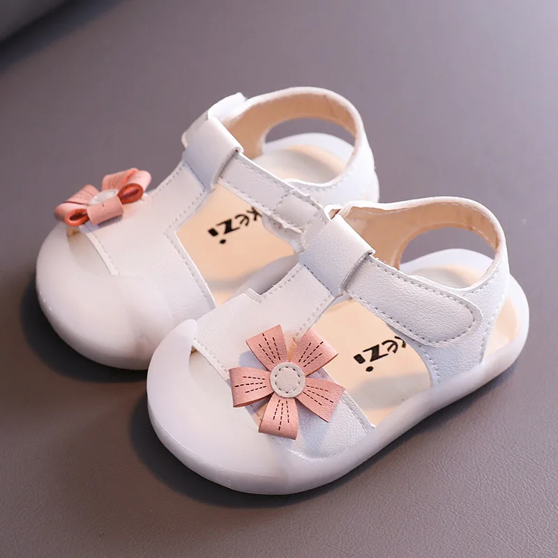 

Anti-collision Toddler Shoes Comfortable Baby Princess Soft soled Shoes Summer Little Girls Sandals Kids Prewalker Pink White