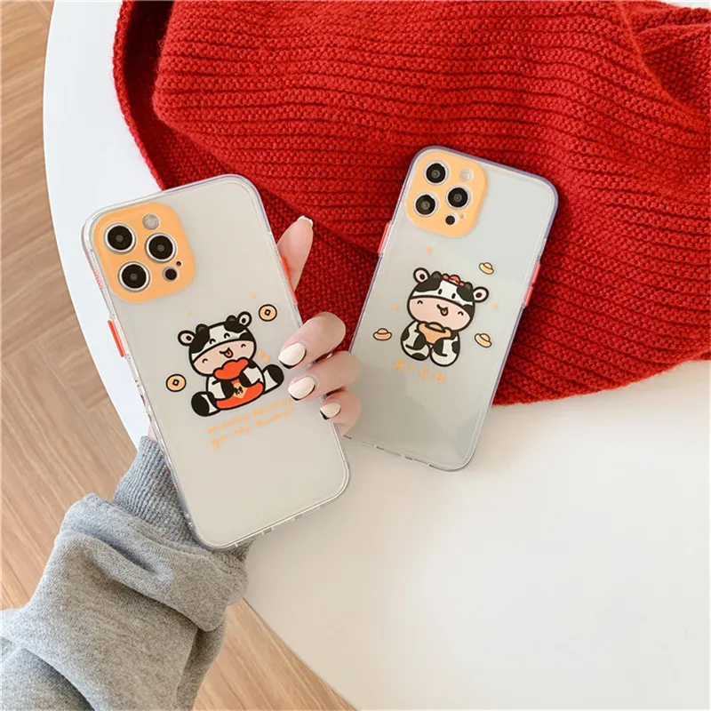 

Cute Cow Case for iPhone Silicone iPhone 11Pro MAX Case/12 Pro Max funda iphone 12 pro funda iphone 12 pro чехол на айфон 11