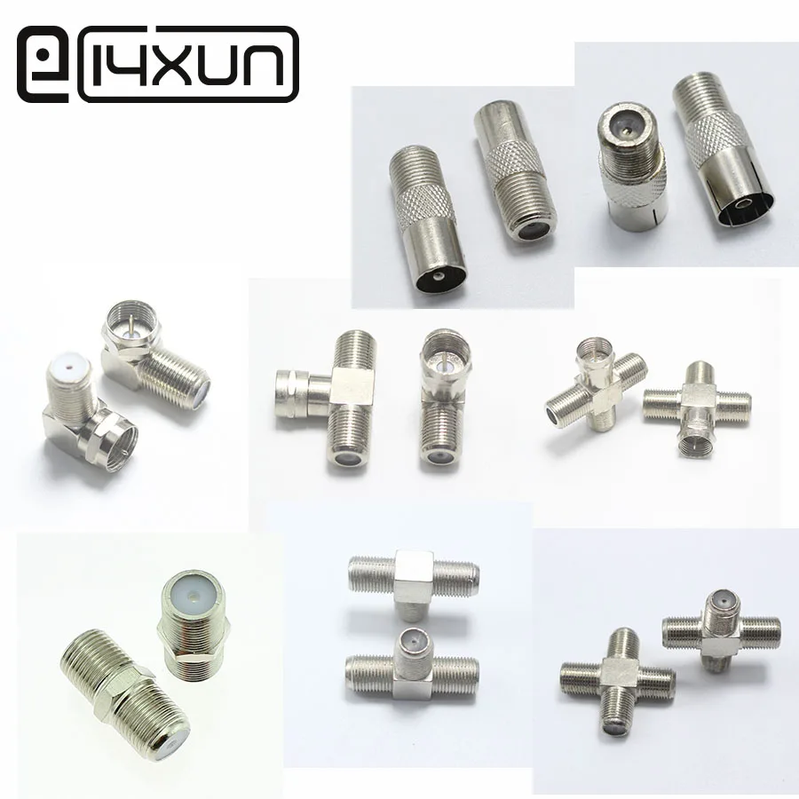 2 шт. в 1 F головная ТВ штепсельная вилка гнездовой разъем с закрытым контуром