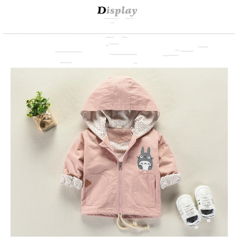 Baby Girl Child Clothing Windbreaker Jacket for A Girls Clothes Newborns Babies Outfits Hooded Outerwear Spring Kid Cartoon Coat