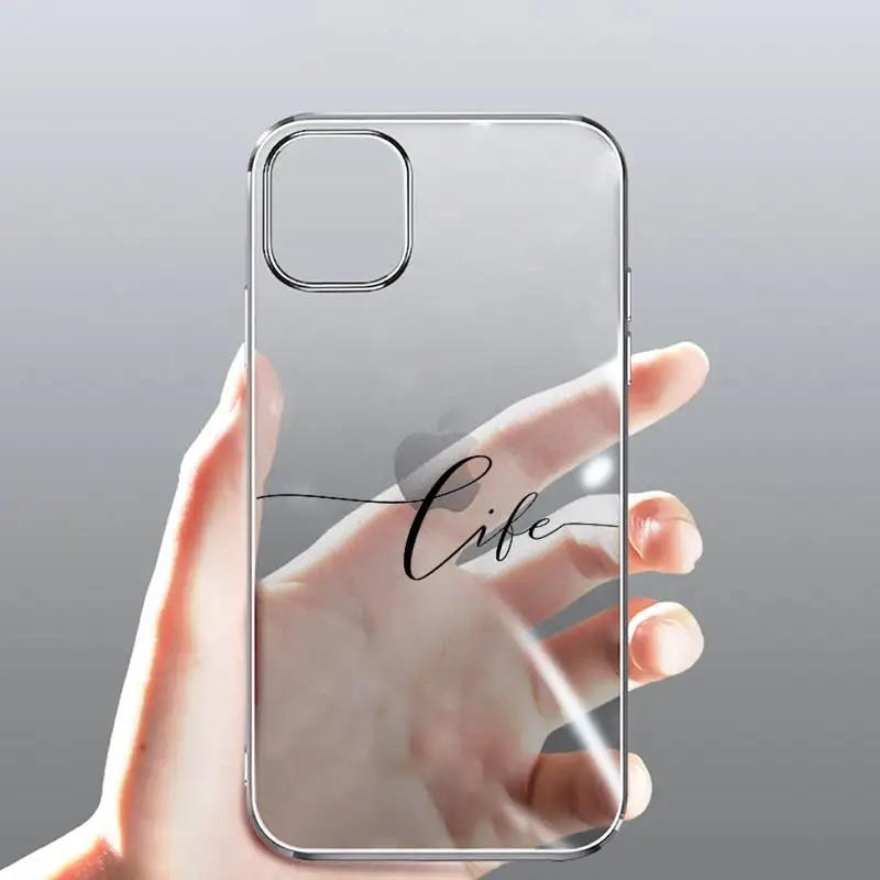 

Love Heart Letter Phone Case Transparent for Clear iPhone case 11 12 mini pro XS MAX 8 7 6 6S Plus X 5S SE 2020 XR