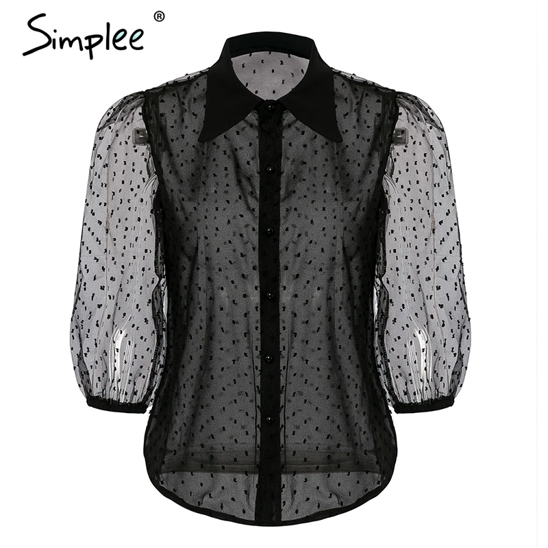 Женская шифоновая блузка Simplee белого цвета черные блузки и топы с сеточкой на