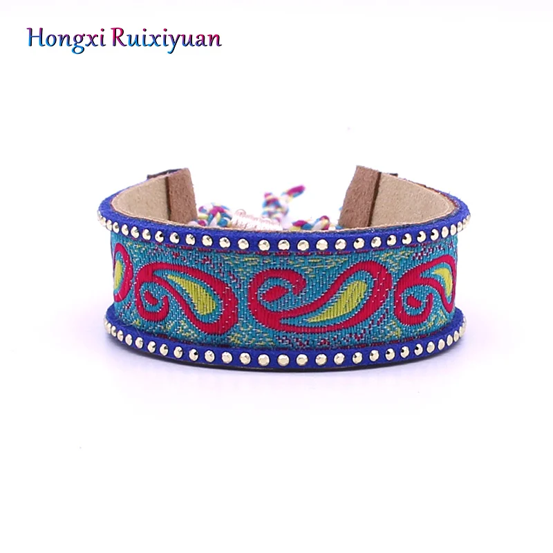 Богемный браслет с узлом для занятий спортом винтажный узор синий европейский и