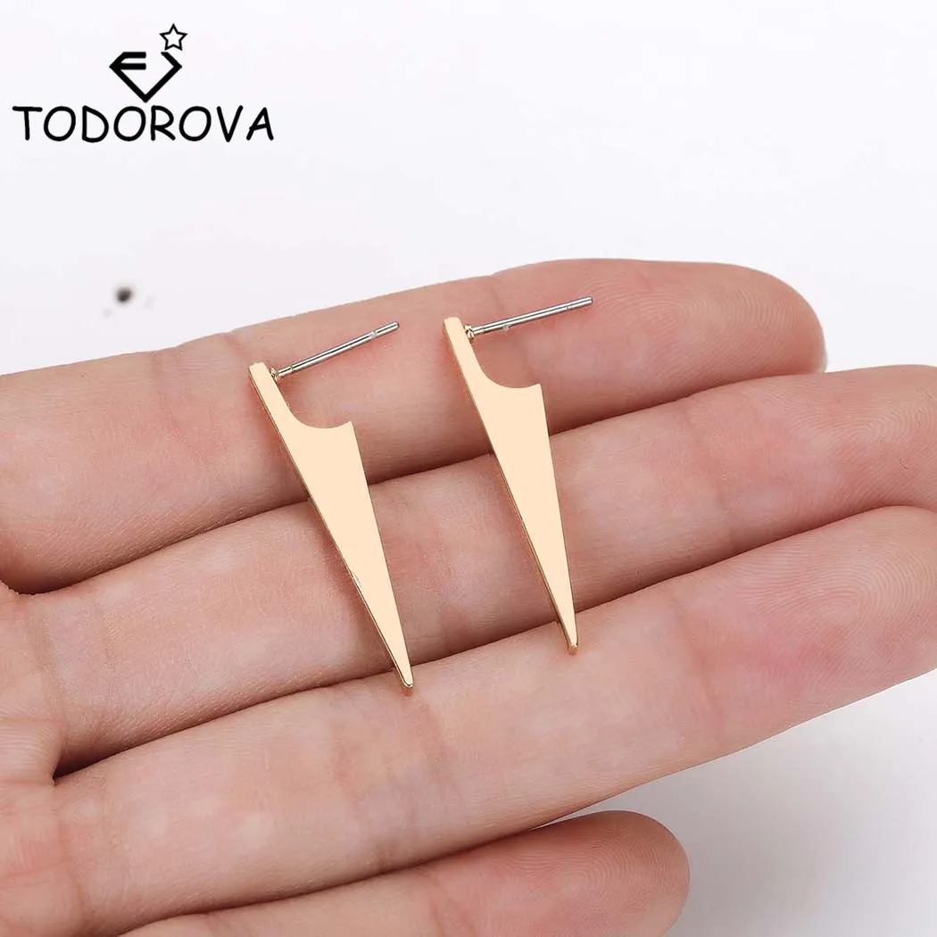 Винтажные Украшения Todorova из нержавеющей стали бриллиантовые треугольные серьги