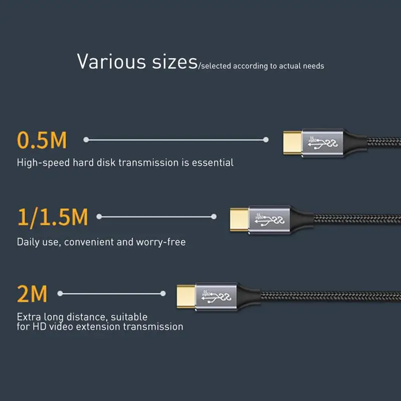 5A Type C USB кабель для передачи данных 3 1 Gen2 10 Гбит/с Переходник на 100 Вт быстрой
