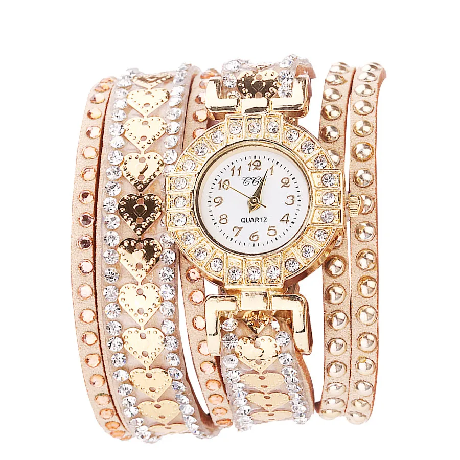 Женские часы Мода кожаный ремешок аналоговые кварцевые наручные браслет со