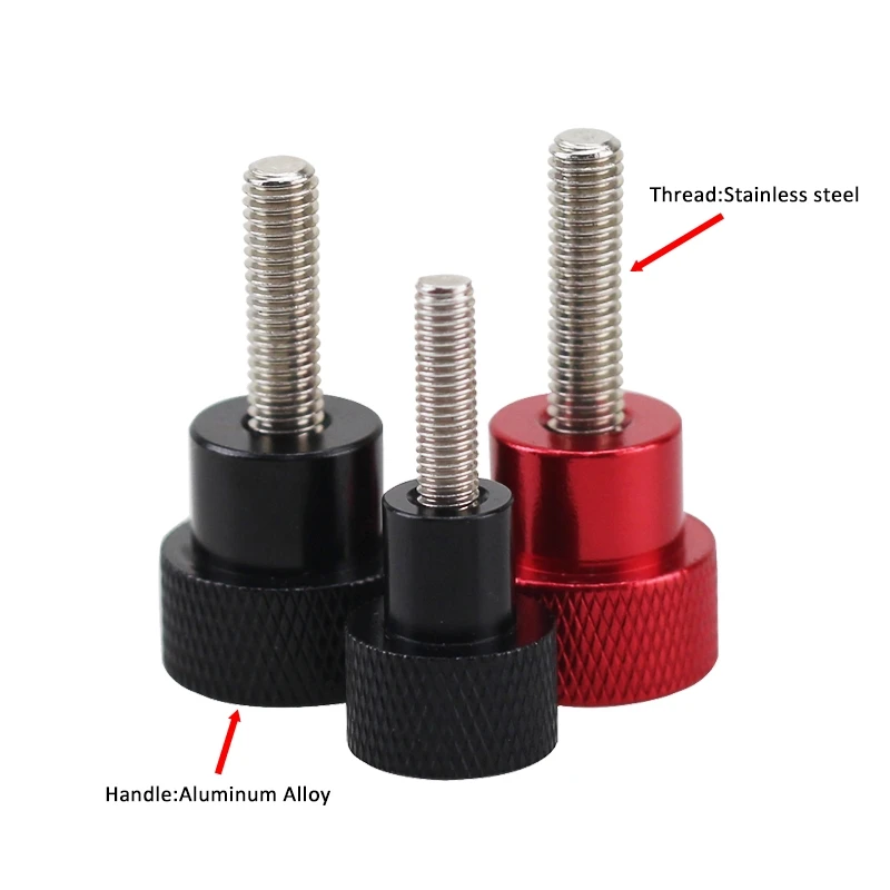 

2PCS M3 M4 Knurled Thumb Screws Aluminum Alloy Adjustment High Head Step Screw Red Black White