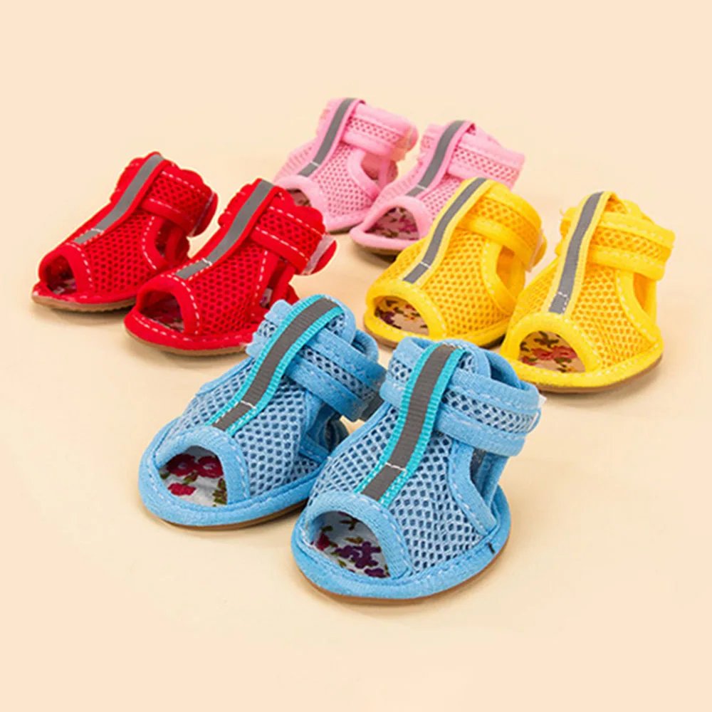 

Cute Anti-Slip Small Dog Shoes Pet Shoes Candy Colors Hot Sale Dog Shoes Casual Spring Summer Breathable Soft Mesh Sandals