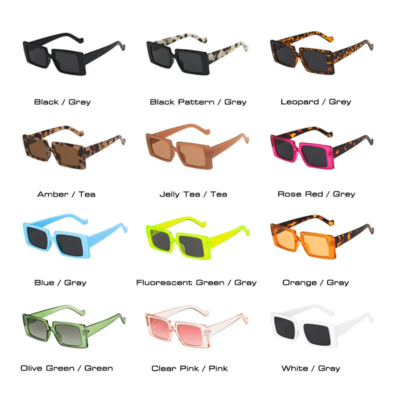 Солнцезащитные очки SHAUNA прямоугольные солнцезащитные с металлическими петлями