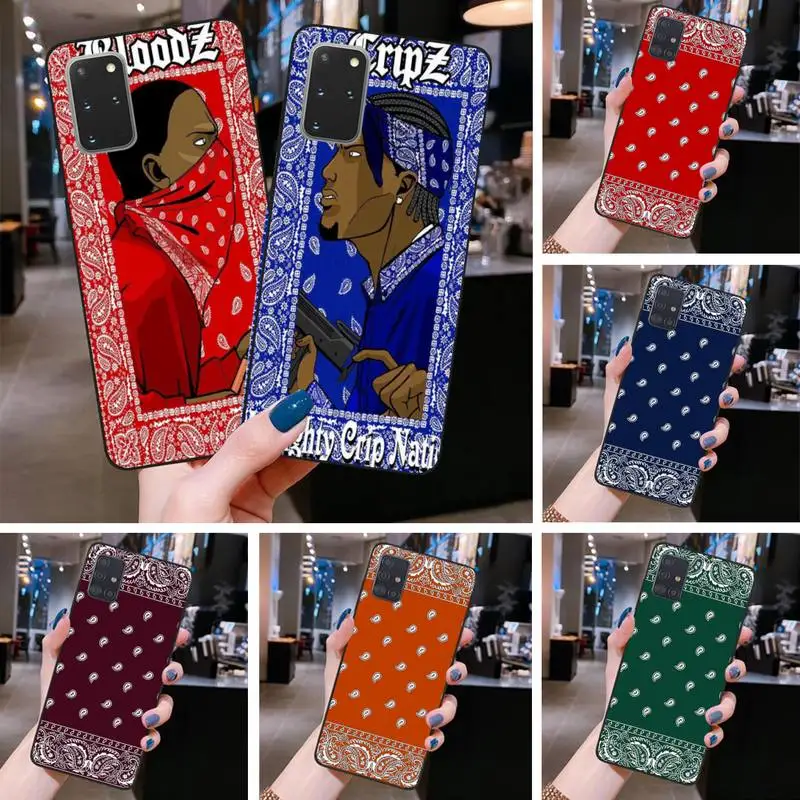 

Bloodz Cripz Gang Bandana Pattern Phone Case For Samsung Galaxy S21 Plus Ultra S20 FE M11 S8 S9 plus S10 5G lite 2020
