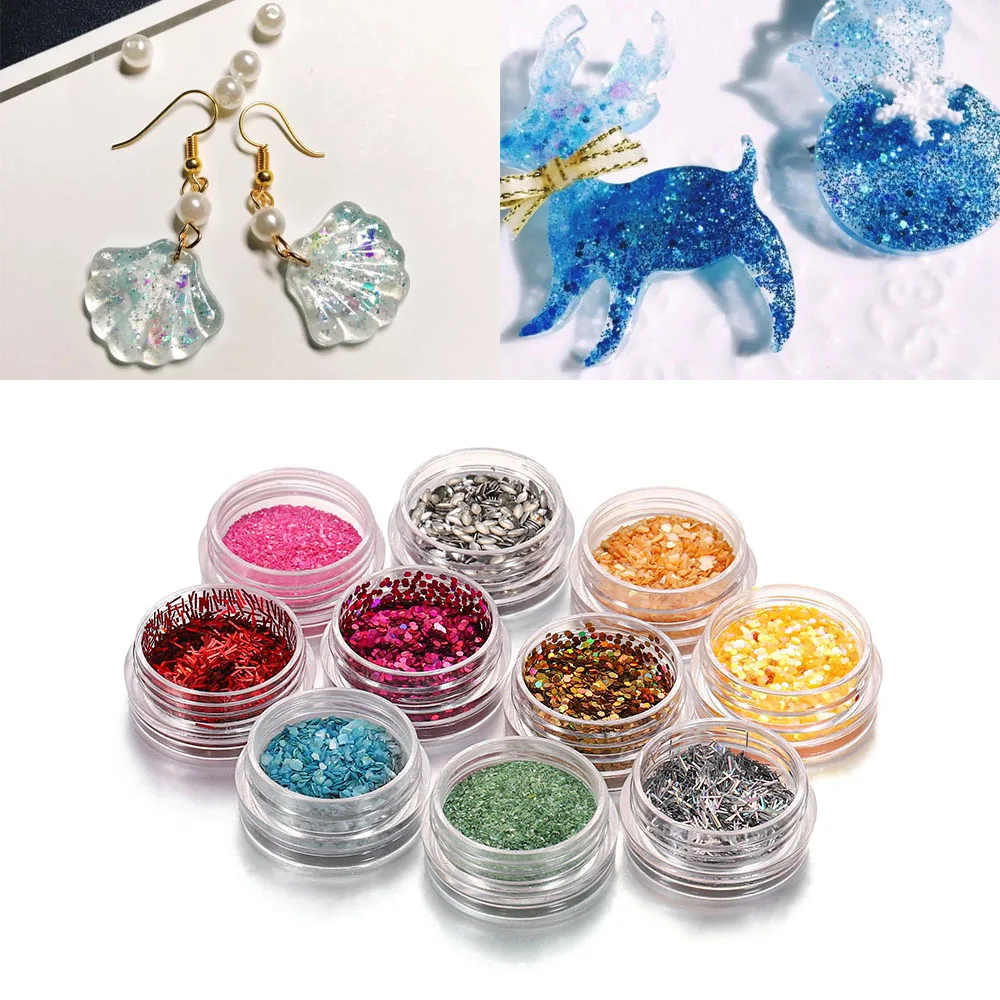 12 бутылок блестки порошковые формы для эпоксидной смолы ювелирное наполнение