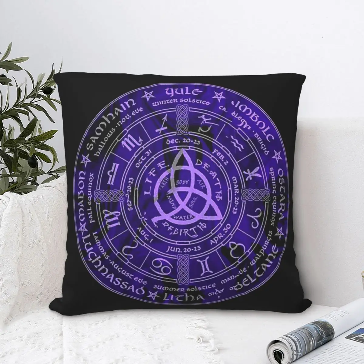 

Celtic Pagan Year Wheel Calendar Throw Pillow Case Viking Norse Mythology Short Plus Cushion Covers For Home Decorative Backpack
