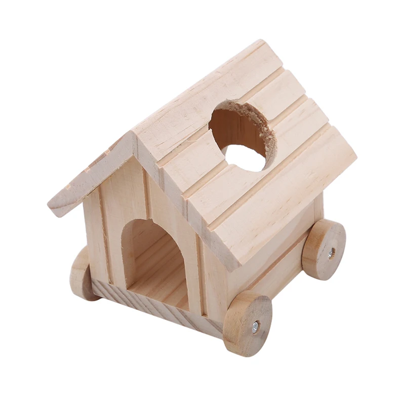 Новейший дизайн из натурального дерева хомяк дом игрушки клетка украшение