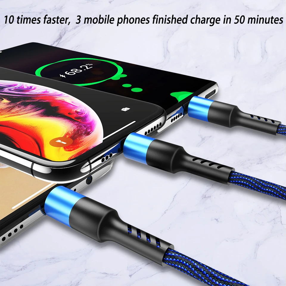 3 в 1 кабель Micro USB Type C 5A для быстрой зарядки Xiaomi Mi 9 10 Ultra Redmi Note 8 iPhone 11 Pro 7 C|Кабели
