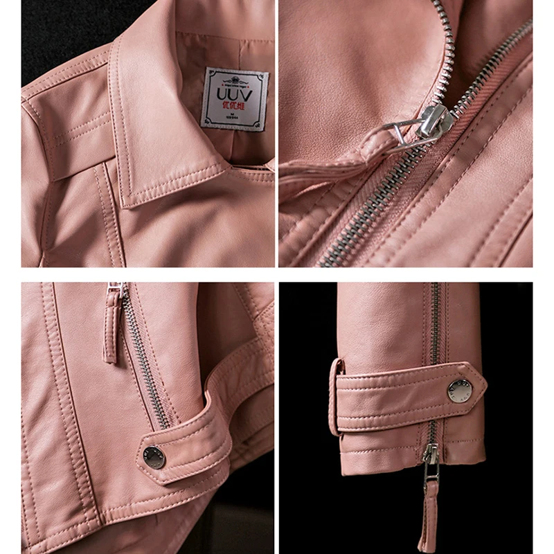 

Women PU Faux Leather Zipper Jackets L1211163