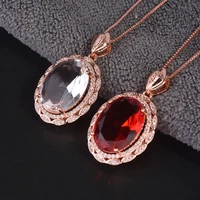 hoyon natural ruby with cushion zirconia pendant for women jewelry collares mujer with diamond style no chain gemstone birthday
