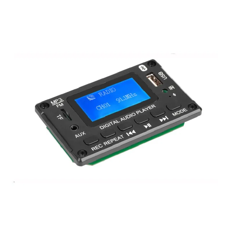 Новинка 12 В ЖК MP3 декодер DAC Bluetooth V5.0 аудио приемник APE FLAC WMA WAV поддержка записи