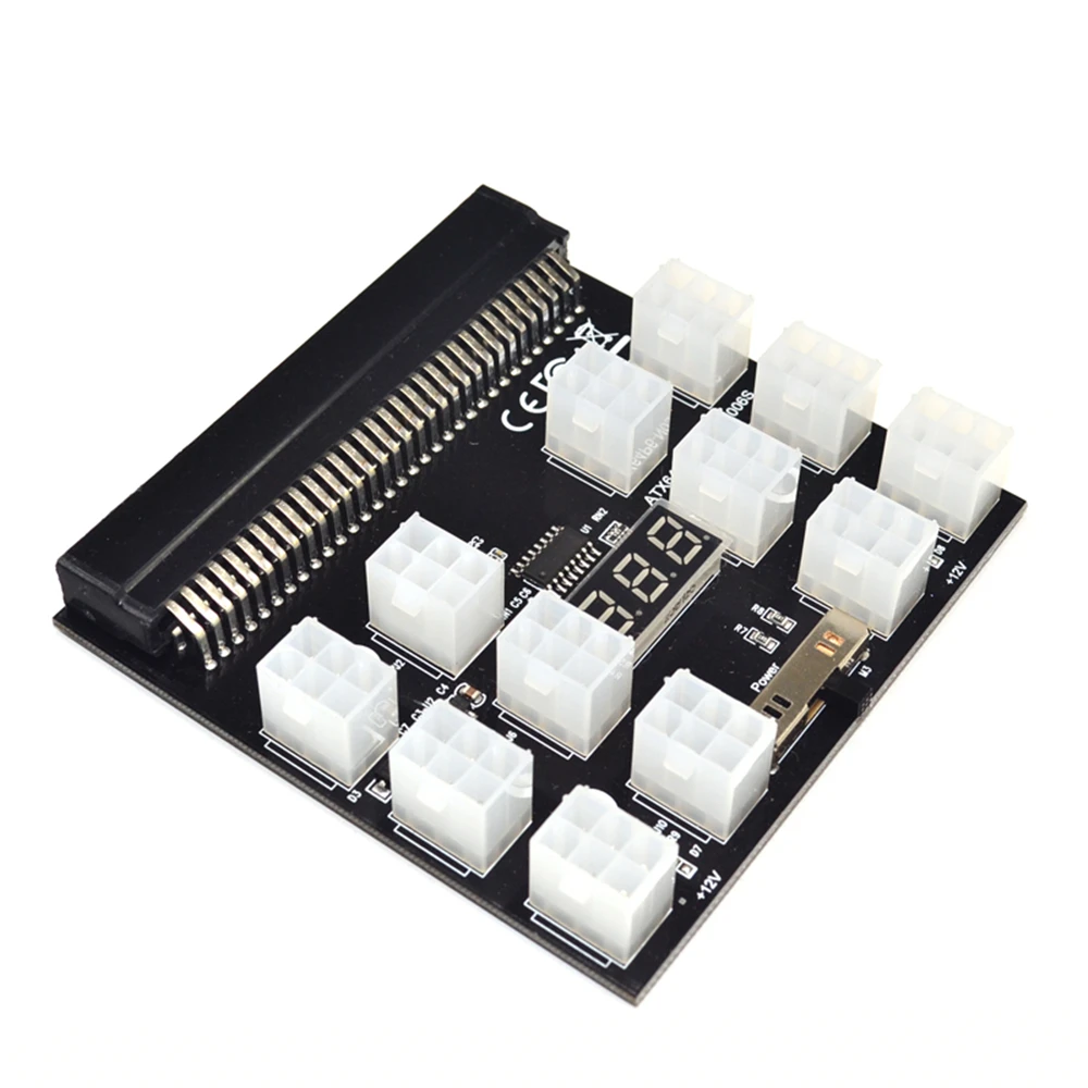 Fonte de Alimentação Mineração para hp 12v para Ethereum Pci-e Breakout Placa Adaptador Conversor Btc Antminer Servidor Psu Gpu 12x6pin