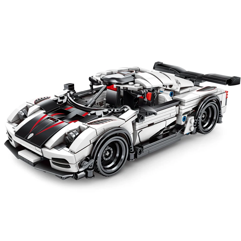 

728PCS Science and Technic Back Force Racing Car Model Educational Building Blocks Toys For Boys DIY Birthday Gift Small Bricks