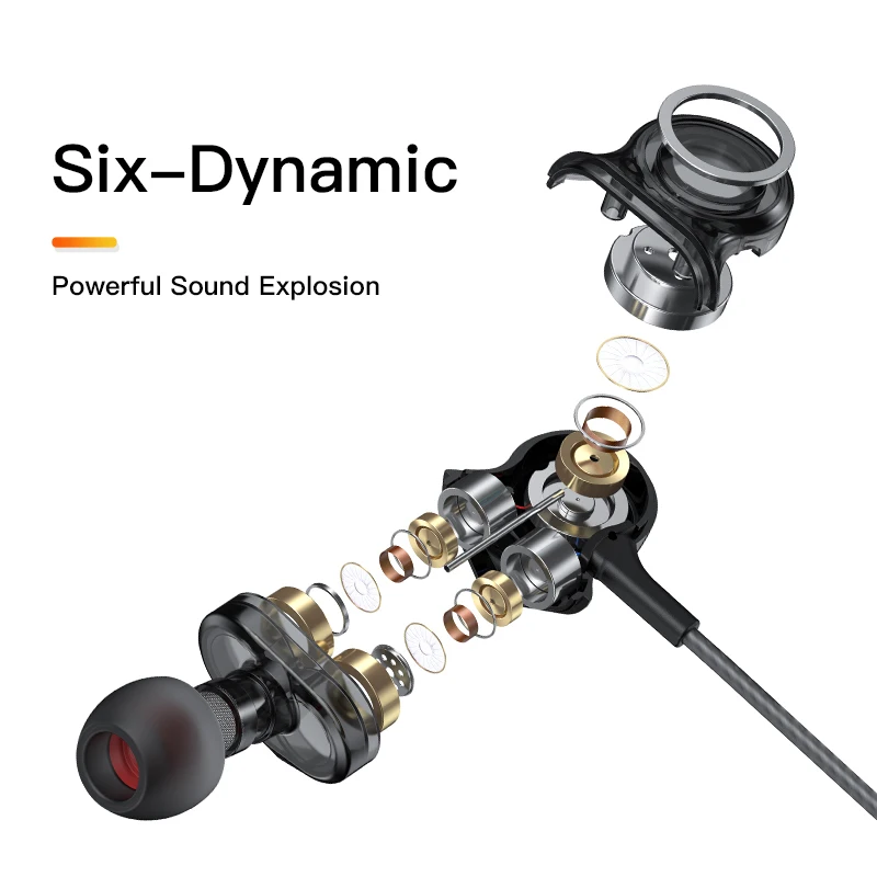 Проводные наушники-вкладыши 3 5 мм 6-динамические наушники HiFi микрофон для Xiaomi Huawei