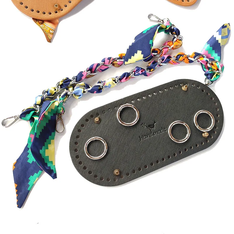 1 Set Woven Bag Silk Strap Bag Bottom Scarf Handbag Material DIY Fashion Hand Bag Accessories Making DIY Purse Accessories