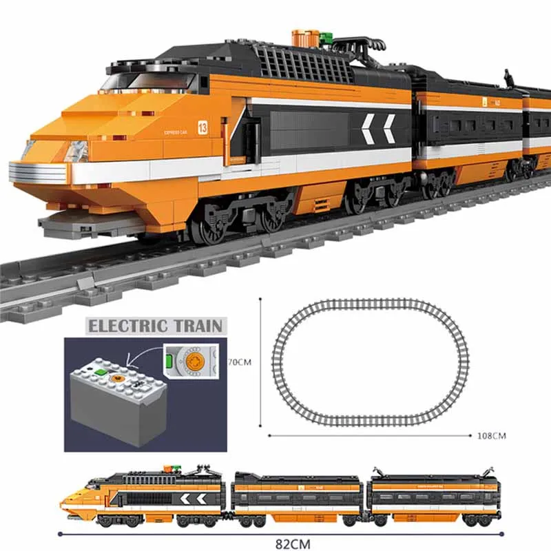KAZI 98233 GBL Technic мощный Электрический скоростной поезд горизонт Экспресс