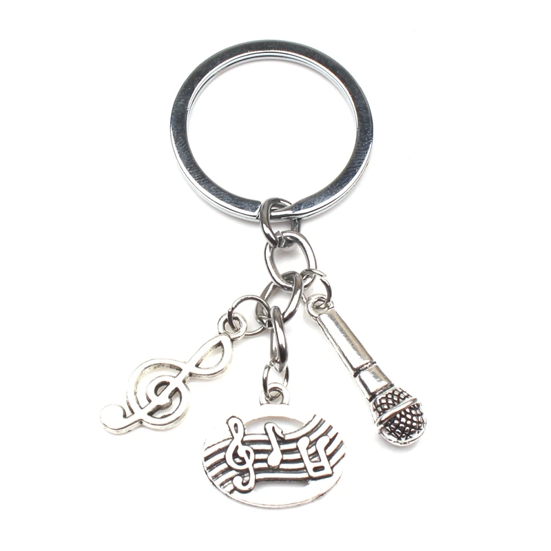 

New Music Teacher Keychain Music Key Ring Pianist Gift Music Microphone Notes Handmade Guitar Jewelry Do Your Favorite Souvenirs