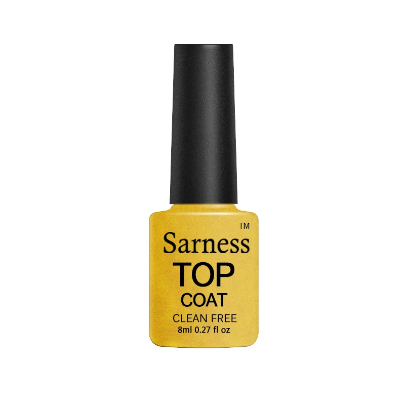 top coat Sarness цвета 8 мл Лак для ногтей лак для Ногтей Устойчивый лак для ногтей УФ светодиодный Гель-лак черная бутылка - Цвет: top coat