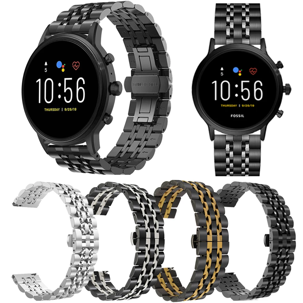 

Ремешок из нержавеющей стали для Fossil Gen 5 Carlyle/Julianna, смарт-часы, браслет, ремешки для Fossil Gen 4, исследователь HR