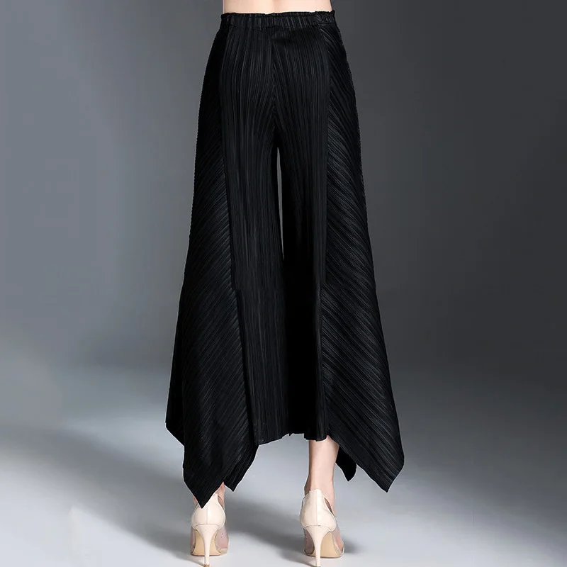 LANMREM High Elastic Waist Big Size Pleated Trousers New Loose Fit Wide Leg Pants Women Fashion Tide Spring Autumn 2021 2E1599