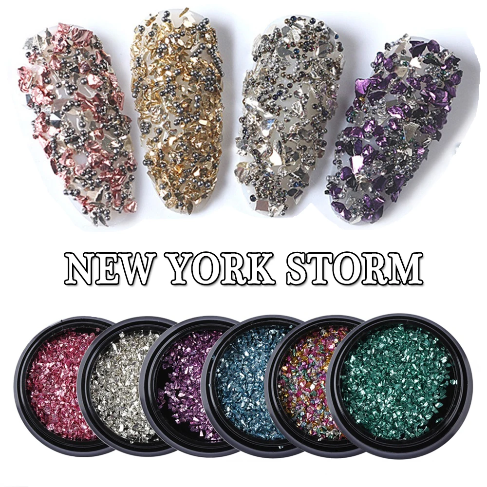 10 цветов модные блестящие стразы дизайн ногтей Нью Йорк шторм декор для