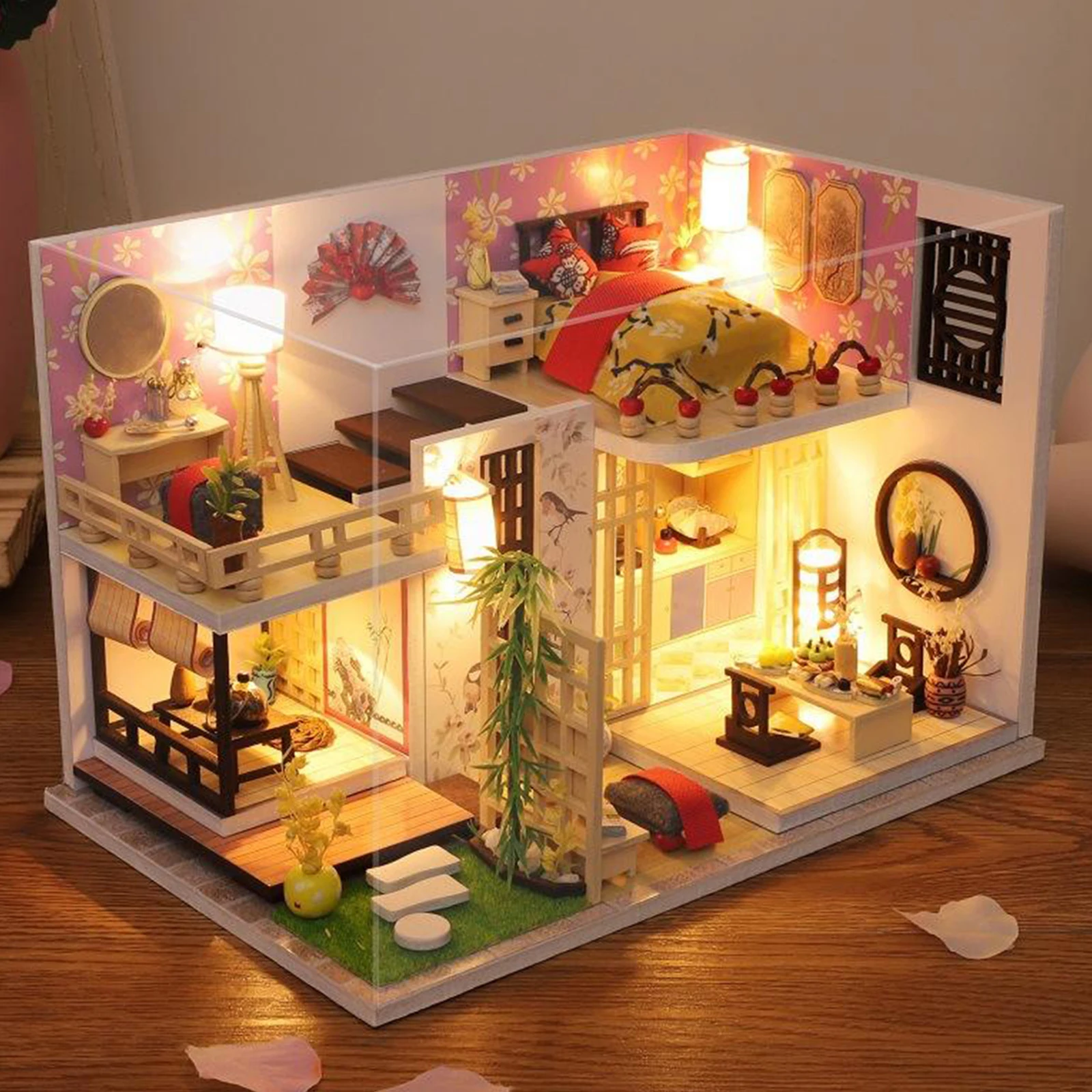 

DIY Кукольный дом из элементов заводского изготовления 1:24 с светильник строительство мебель деревянный дом игрушечная мебель для подарок дл...