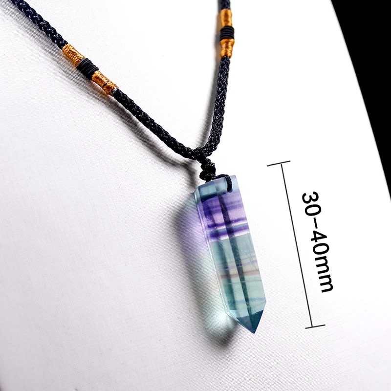 Подвеска из натуральных камней 1 шт. флюоритовая Хрустальная точек цветная