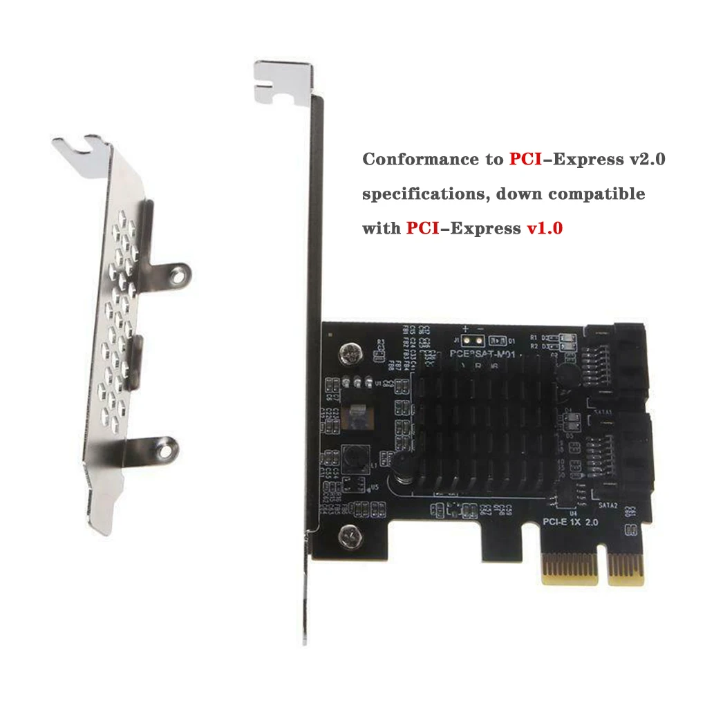 

SATA PCI e adapter 2 ports SATA 3.0 to PCIe x1 x16 expansion adapter Card SATA 3 III PCI-e PCI express Converter Marvell 9125