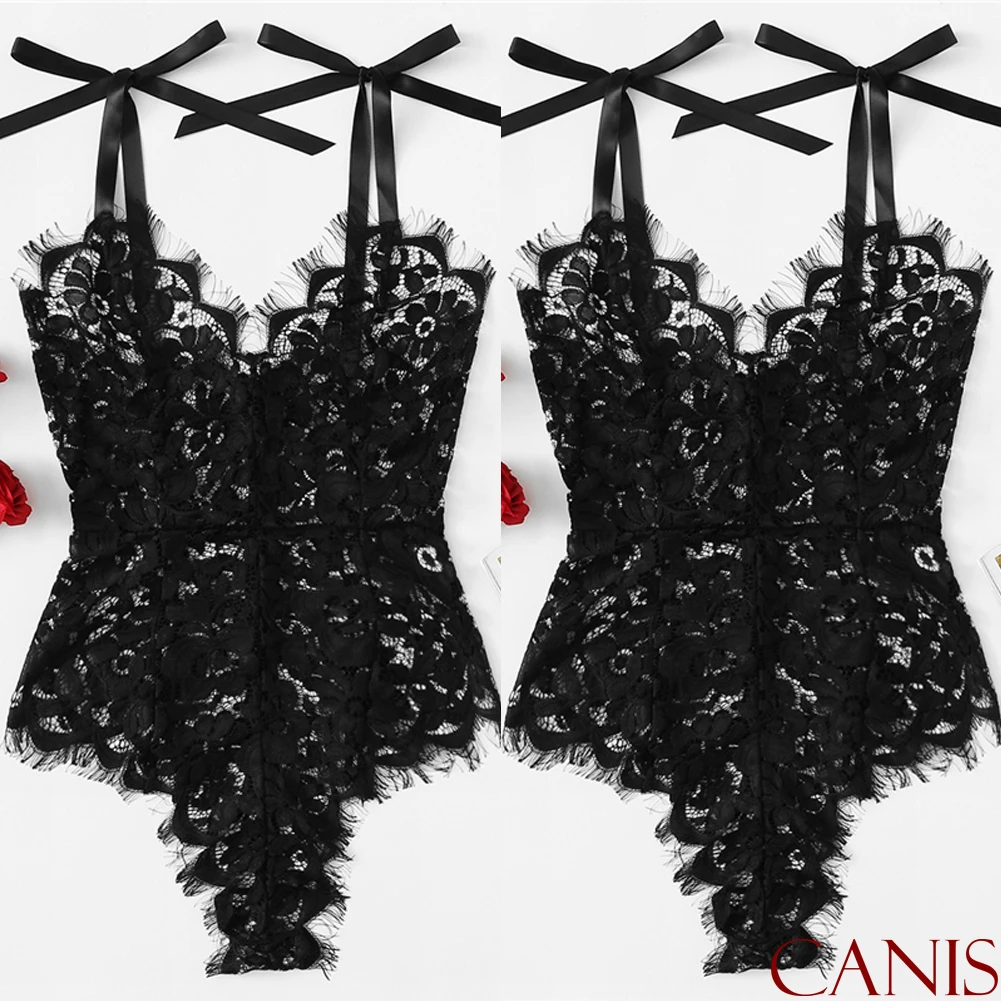 

New Sexy-Lingerie Nightwear Underwear G-string Babydoll Women Lace Bra Sleepwear Set Exotic Apparel Nightwear Sleepwear