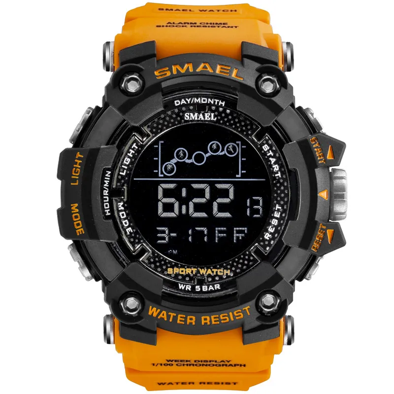 Мужские спортивные часы Smael мужские светодиодные цифровые многофункциональные