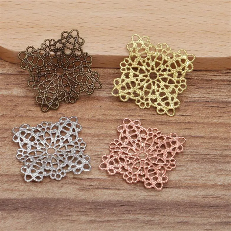 20 штук 21 мм Медь филигранные цветочные обертки разъемы цветок подвески для DIY