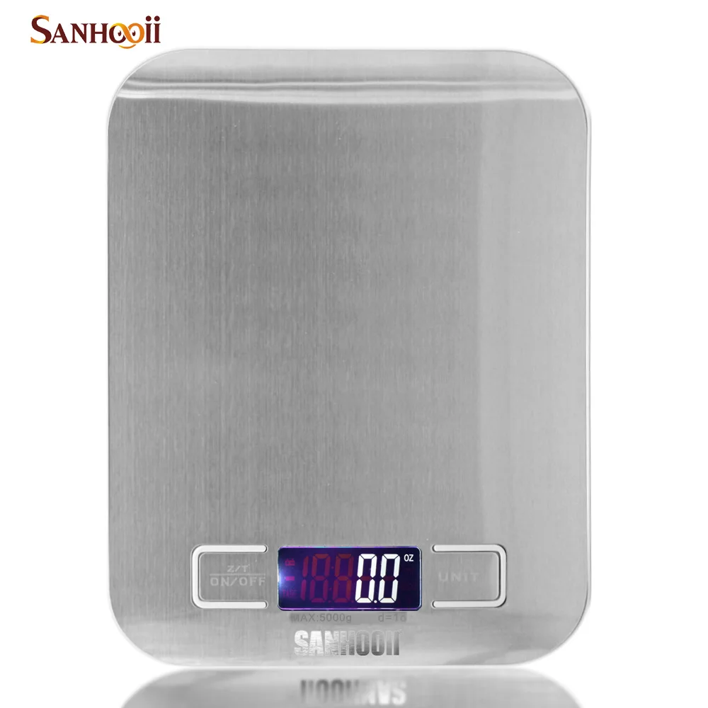

Цифровые Многофункциональные весы из нержавеющей стали, 5000 г/1 г, кухонные весы для еды, домашние гаджеты ZM56