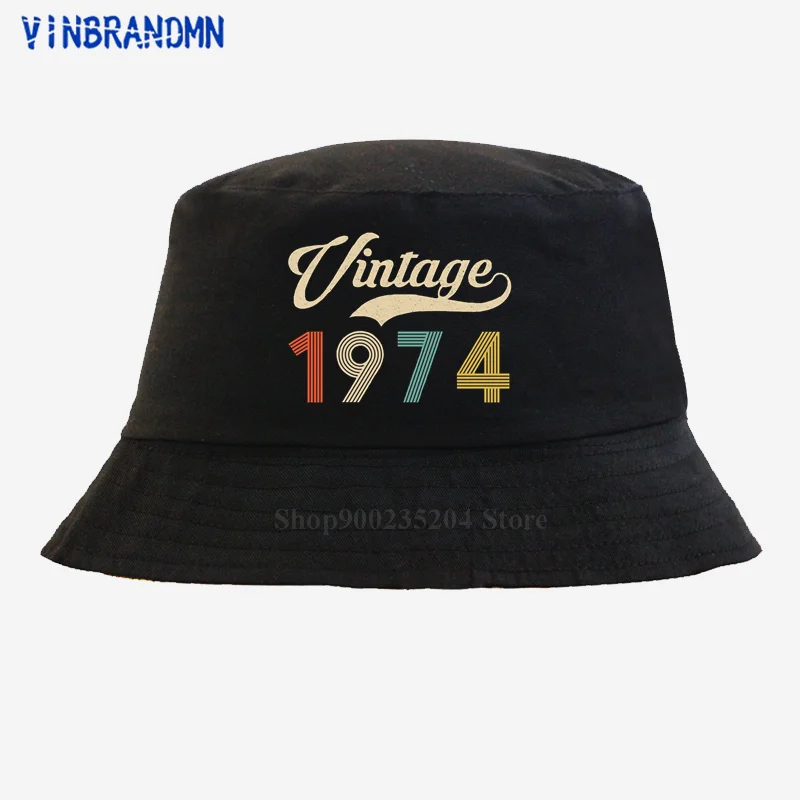 

Панама из чесаного хлопка для мужчин и женщин, винтажная шляпа для рыбалки, в стиле ретро, для возраста от 100% до совершенства, лето 1974