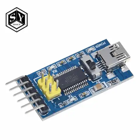 Синяя разделочная плата для arduino FTDI FT232RL, USB в TTL, последовательный IC адаптер, конвертер, модуль для arduino, 3,3 в, 5 в, FT232, переключатель b