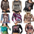 Футболка E-girl в стиле ретро 1920-х годов, с графическим принтом, Y2K, фея, гранж, осенне-весенний кроп-топ, женская футболка, уличная одежда в стиле Харадзюку