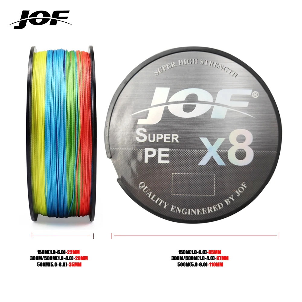 JOF X8 150 м 300 500 плетеная рыболовная леска 8 нитей многоцветная мультифиламентная