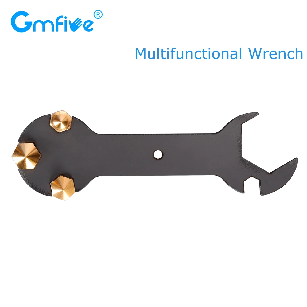 GmFive 3D Printer Parts Nozzle Wrench 5 IN 1 Wrench Nozzle Steel Spanner Multifunction Wrench Flat Tool For E3D MK8 MK10 Nozzle