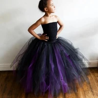 girls black purple tutu dress kids crochet corset evening dress long ball gown children birthday party banquet costume dresses