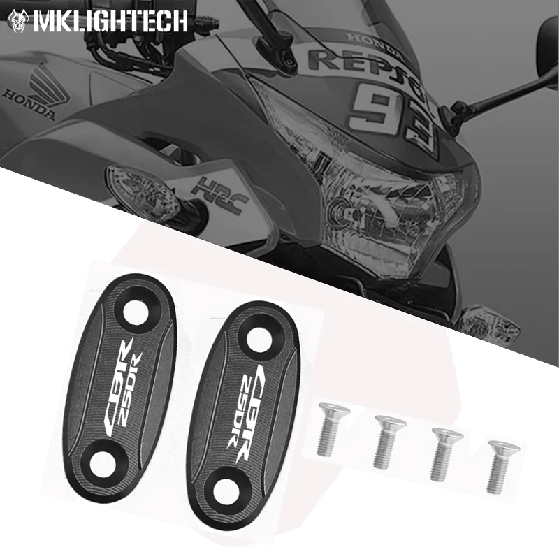 

MTKRACING Aluminum Mirror Hole Cover Plug Decorative Cap Mirror Driven Eliminators For HONDA CBR250R CBR300R CBR 250R 300R 2020